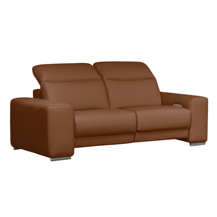 Wade Logan® Birnbaum 82'' Genuine Leather Square Arm Reclining Sofa